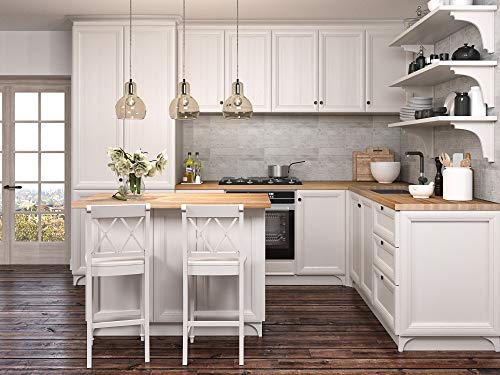 Big Bison Blocks Premium Kitchen Countertop, 36x30 Inch, Grade A Hard Maple, 1.5 Inch Thick Butcher Block