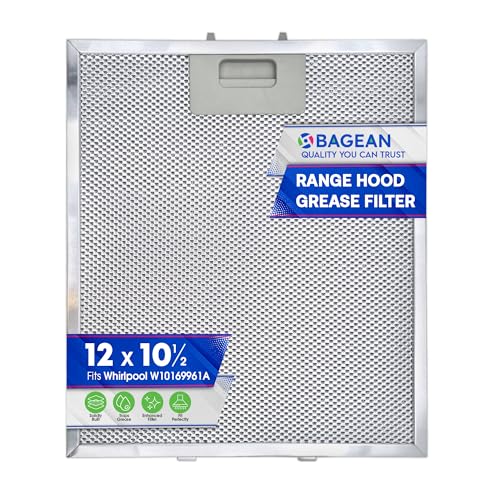 Range Hood Filter Replacement 12" x 10.5" for W10169961A Whirlpool Vent Hood Filter - Aluminum Mesh Stove Vent Filter - Blocks and Filters Kitchen Air Grease in Oven Overhead Exhaust Fan (1-Pack)