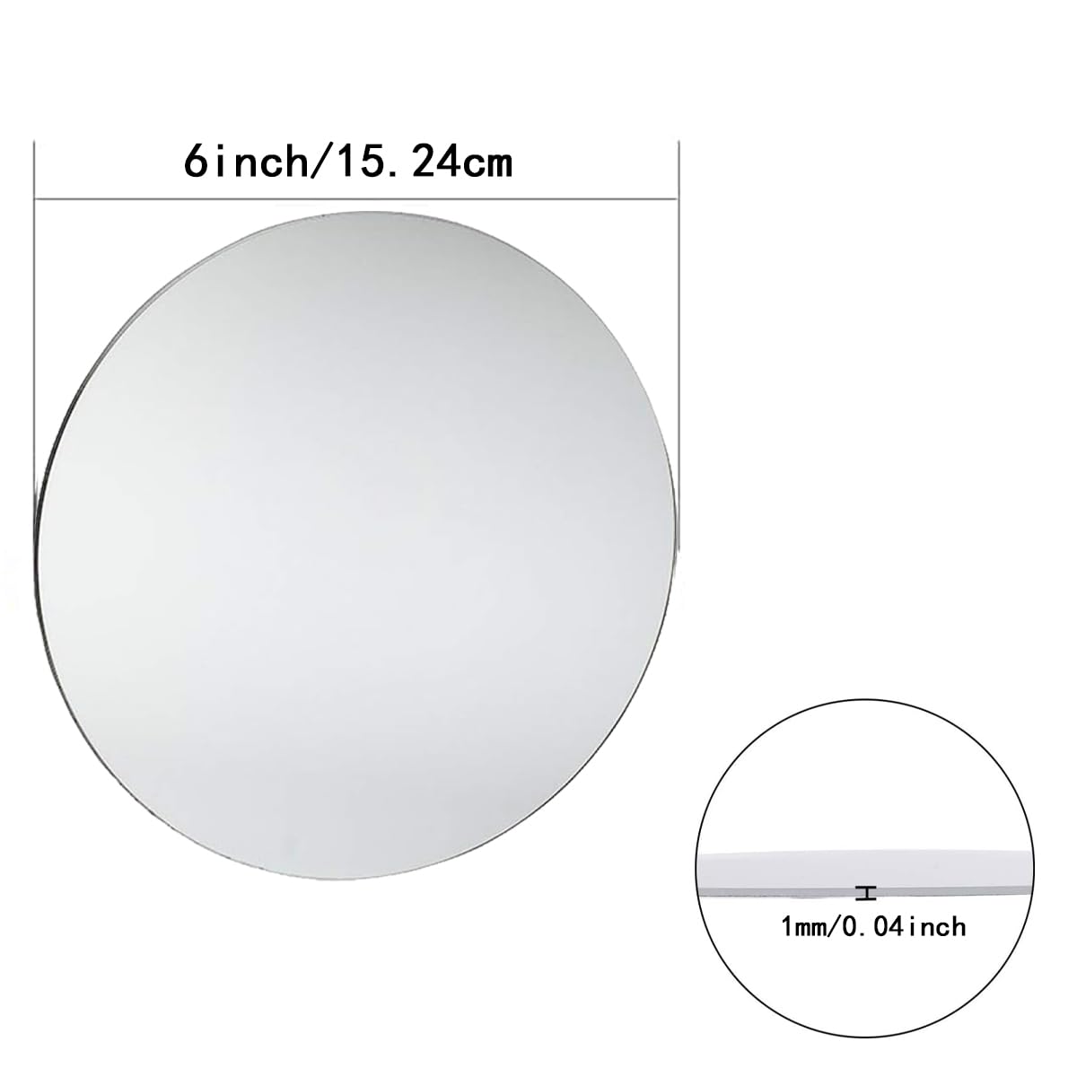 16Pack Round Mirror Centerpieces for Tables, Acrylic Round Mirror Trays Plates Decoration Circular Plate for Table Centerpiece Candles Wedding Baby Shower Christmas Party Decor Crafts (6inch)