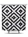 Black and White Diamond Grid Pixel Shower Curtain