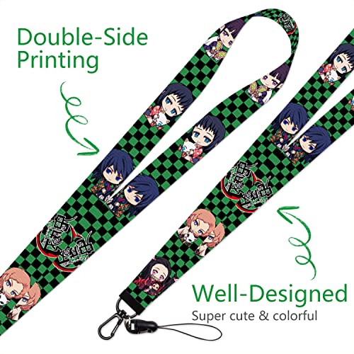 Akkya GS-0425-32 Neck Lanyard With Id Badge Holder For Keys Cute Kawaii Anime Plaid Key Chain Card Lanyards thumb #2