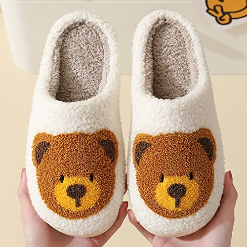 Women's Men's Retro Care Bear Slippers Memory Foam Soft Plush Slippers Warm Anti-Slip Home Shoes2