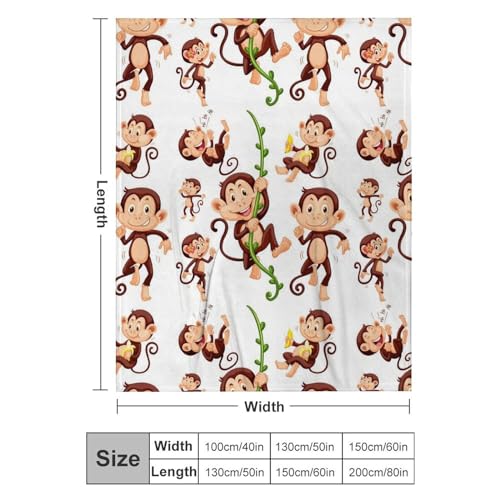 Couverture polaire cartoon monkey, le cadeau réconfortant parfait - 3