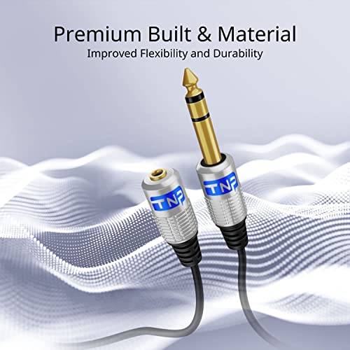 Cable adaptador Jack 6.35mm a 3.5mm 7.62 m miniatura 3