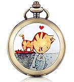 Mechanisches Handaufzugswerk, Römische Ziffern, Skelett Taschenuhr, Metalllegierung Gehäuse und Ketten