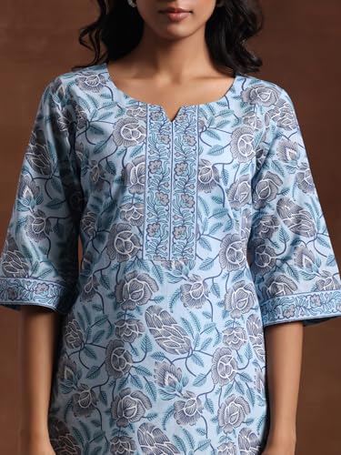 Image of Libas Printed Cotton Straight Kurti for Women