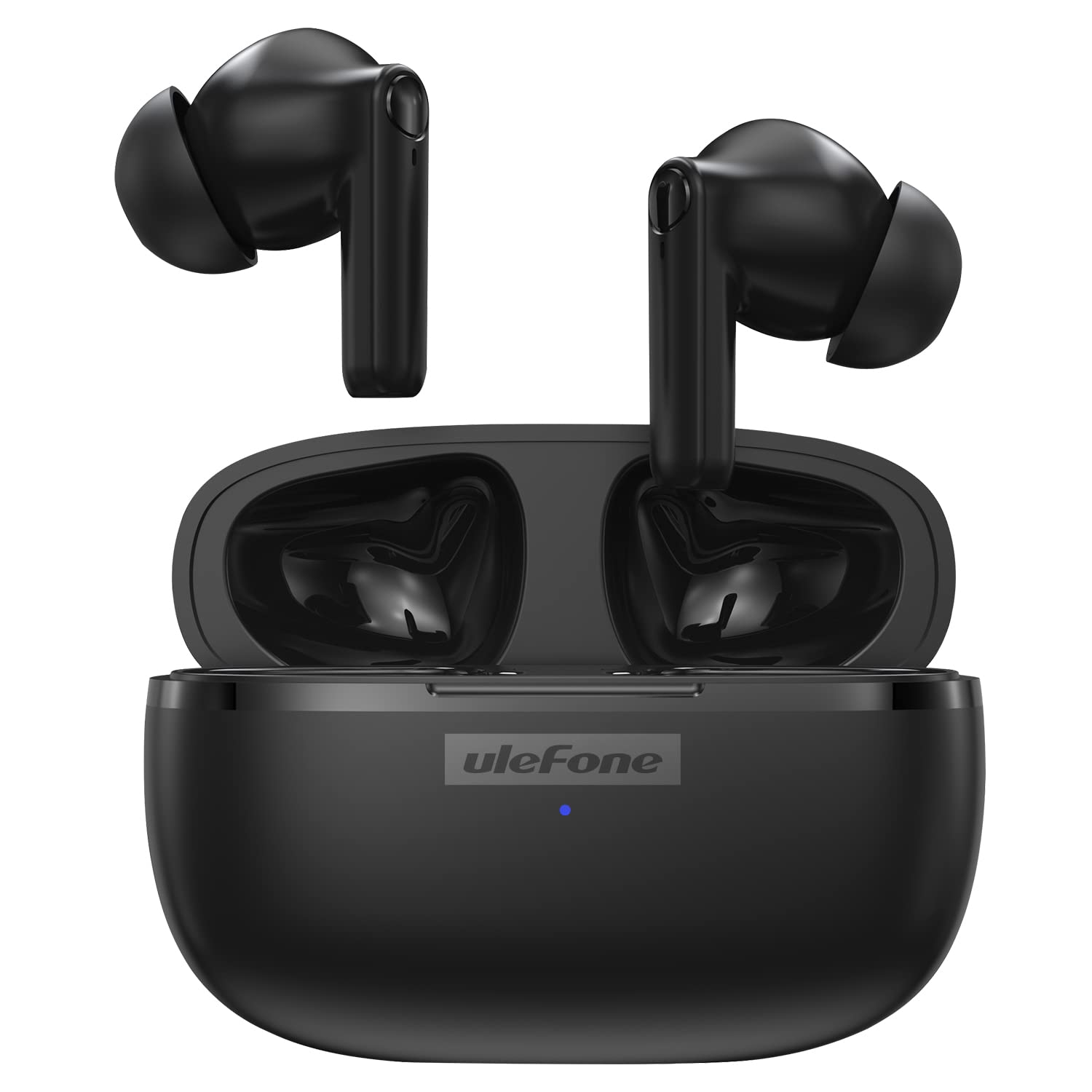 Ulefone Auricolari wireless, cuffie Bluetooth in ear, microfono auricolare, Bluetooth 5.1, ricarica di tipo C, controllo touch, display a LED, per iPhone/Android/IOS, nero