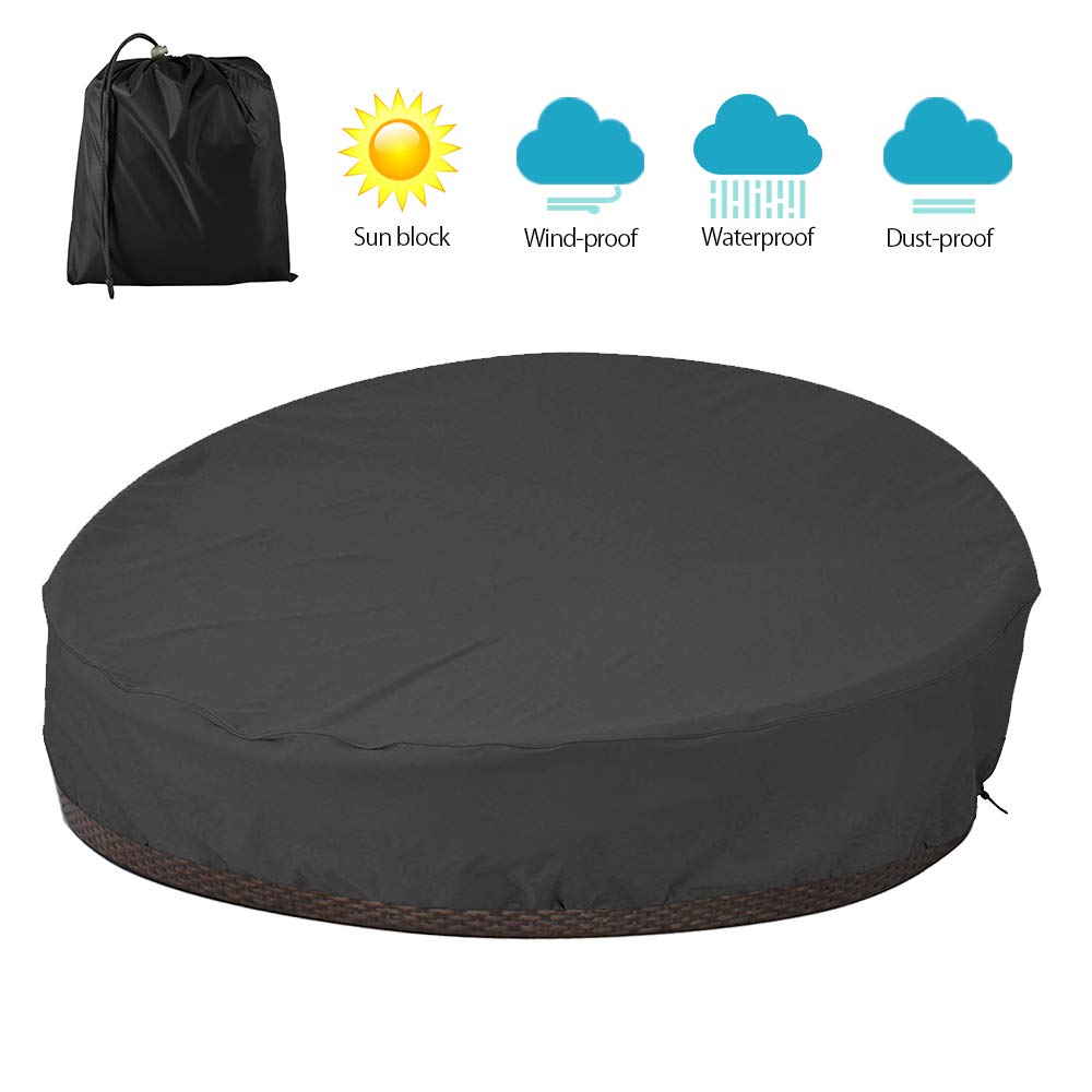 Bullstar Patio Round Daybed Cover 90 Inch Outdoor Garden Furniture Cover Heavy Duty Oxford Fabric Day Bed Sofa Cover Waterproof Uv Weather Resistant Buy Online In Bahrain Missing Category