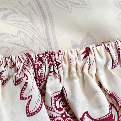 Fadfay Red Floral Bedding Elegant Bed Sheets Set Luxury Bedding Collections 800 Thread Count 100% Egyptian Cotton Deep Pocket Fitted Sheet,4 Piece-Twin Xl Size #TOP6