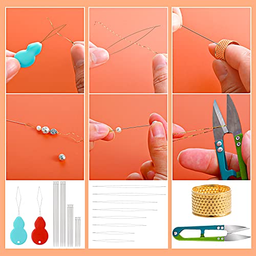 Yolev 28 Pcs Beading Needles Set, Seed Beads Embroidery Needles with Threaders for Jewelry Making, picture color - Image 4