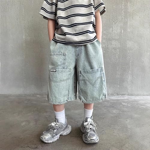 Boys Cargo Denim Shorts Comfortable Boys Pants for Everyday Casual Outdoor Activities All Season Design with3
