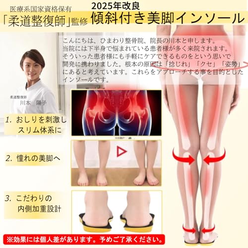 eziu O型脚 傾斜付き 美脚 インソール 中敷き 男女兼用 の商品画像 1