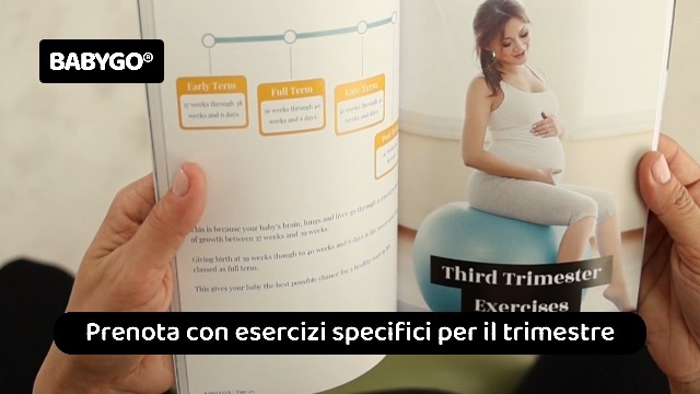 BABYGO Palla da parto - Set di palla e libro per yoga, gravidanza