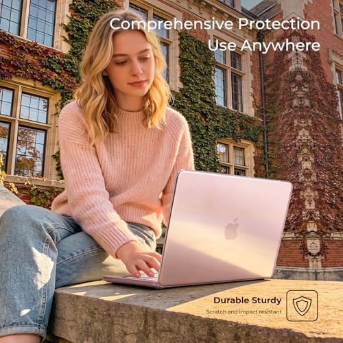 Image of EooCoo Compatible with Apple 2026 MacBook Neo Case 13 inch Mac Laptop A3404 with A18 Pro Chip & 13 inch Liquid Retina Display, Transparent Hard Shell, Plastic Snap-on Cover Smooth Skin - Crystal Blush