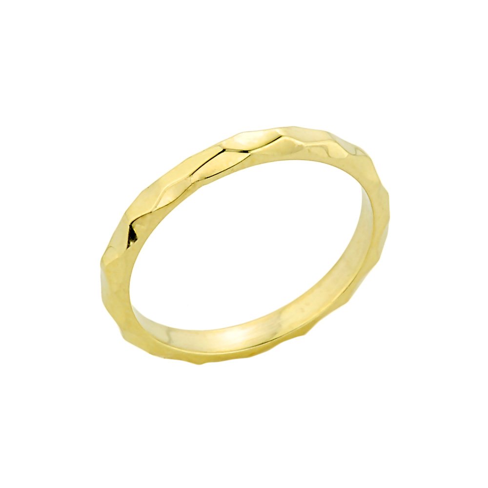 Dainty 10k Yellow Gold Mid Finger Spike Band Midi Knuckle Ring, Size 2.5