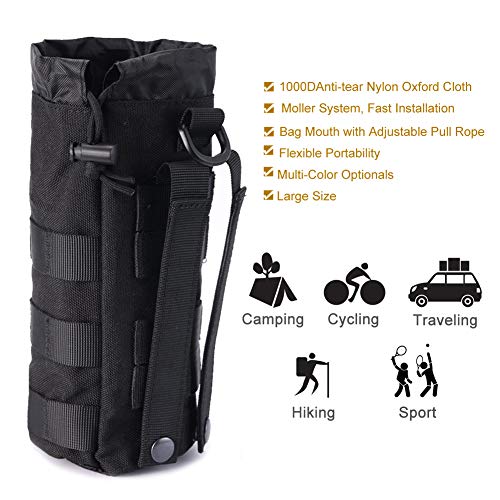 Upgraded Tactical Drawstring Molle Water Bottle Holder Tactical Pouches (Only Pouch)