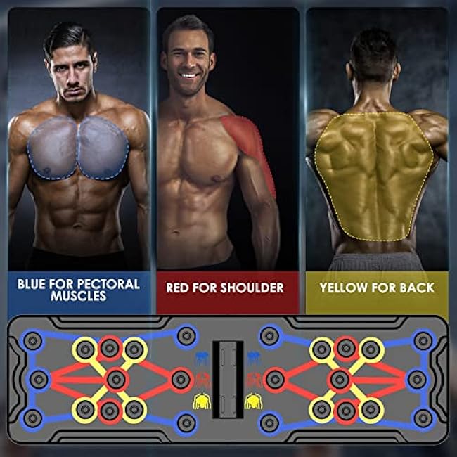 Push Up Board, Hinsarcd Foldable Multi-Function 30 In 1 Push Up Bar Chest Muscle Exercise Professional Protable Homeworkout Equipment Pushup Board Fitness Burn Fat Strength Training for Men & Women