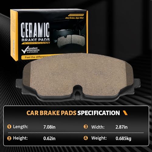 Image of D2074 Front Ceramic Brake Pads Kit Fit For Volkswagen Atlas 2018-2023, For Volkswagen Atlas Cross Sport 2020-2023