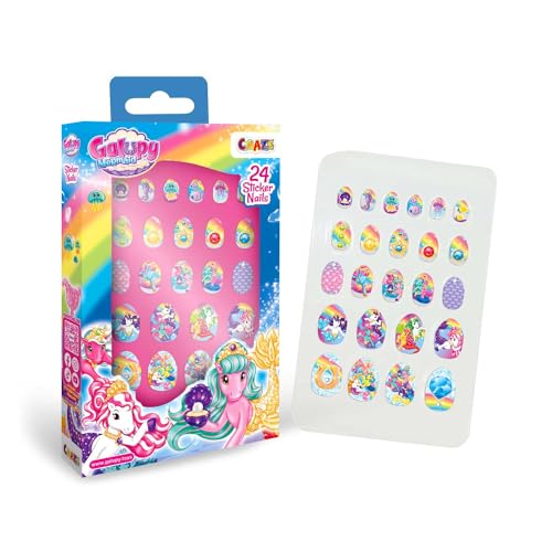 CRAZE Uñas Postizas para Niñas de Galupy Mermaid, 24 Unidades de Diferentes Tamaños