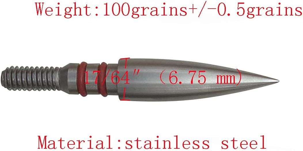Aklisdlha Field Points arrowheads 100/125/150/200/300 Grains Archery Field Points,Stainless Steel Screw in Archery Field Tips and Broadheads (1 Dozen 12 PCS)(17/64″-100 Grains) : Sports & Outdoors