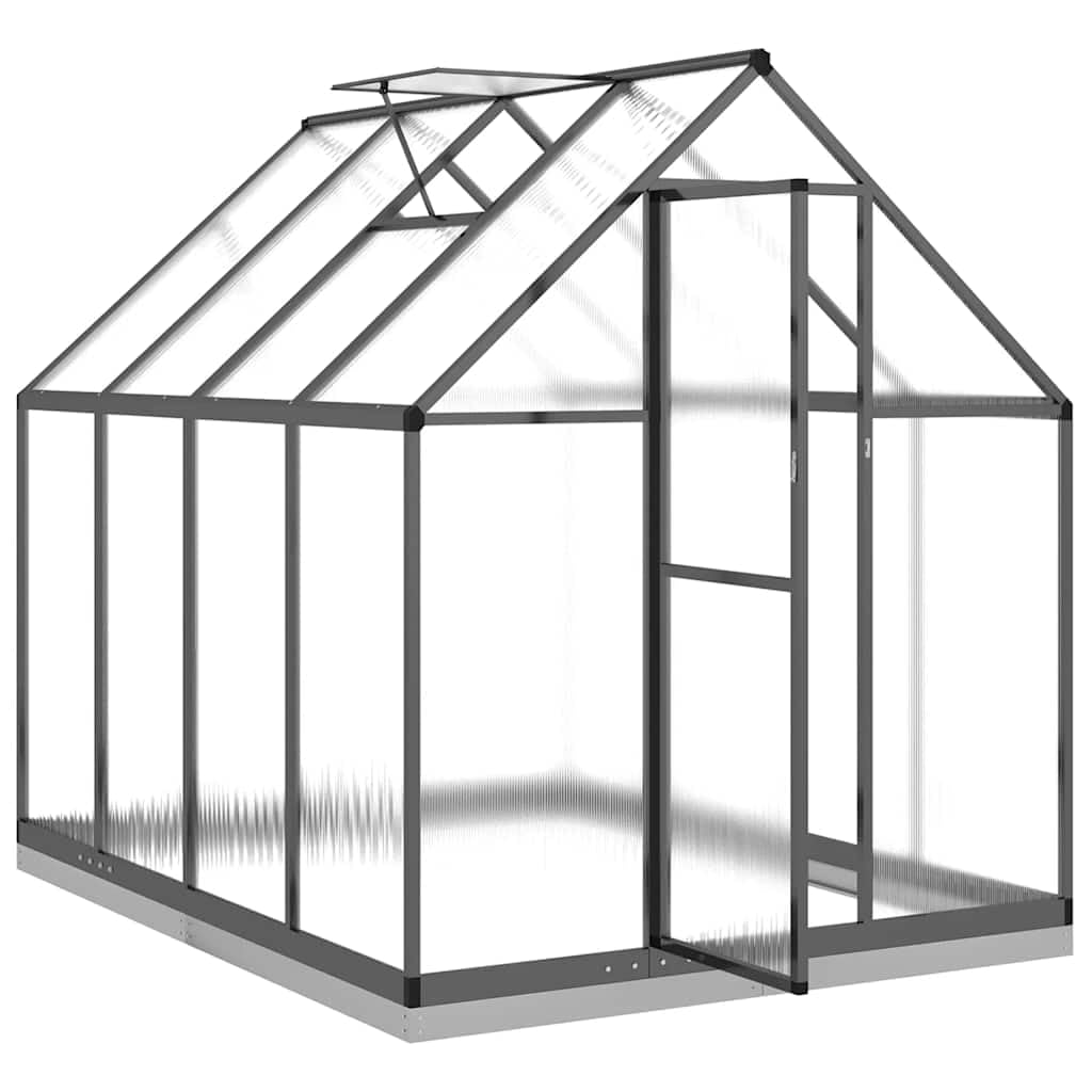 Aluminiowa szklarnia z podstawą antracytową, 224 x 169 x 202 cm
