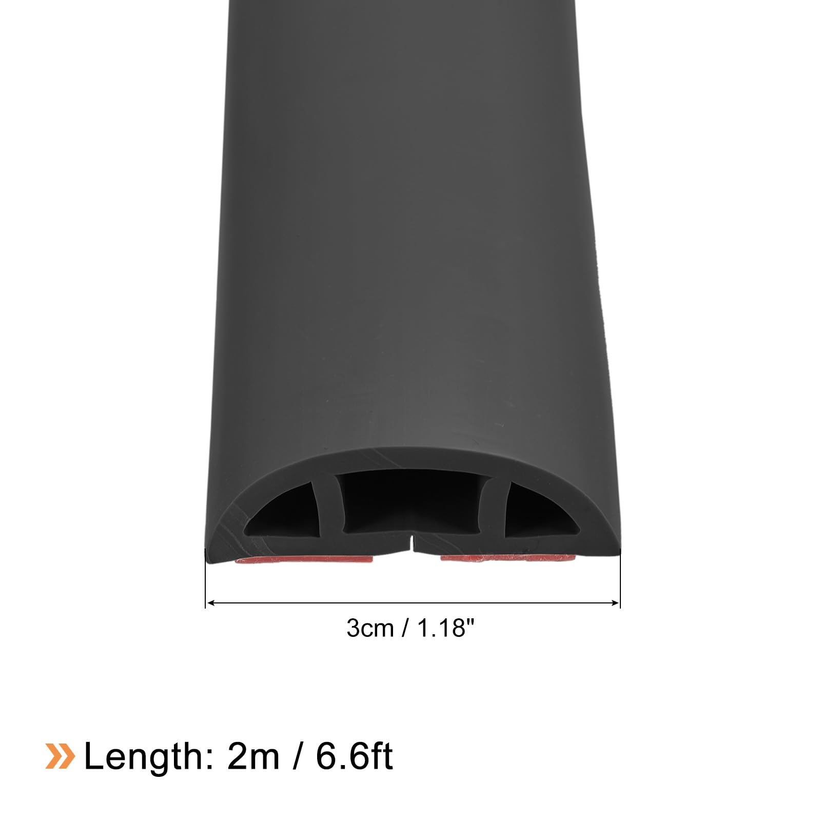 uxcell D30 6.6ft Floor Cord Cover, PVC Cord Cover Floor, Wire Cover for Extension Cords Protect Wires & Prevent Cable Trips - Image 2