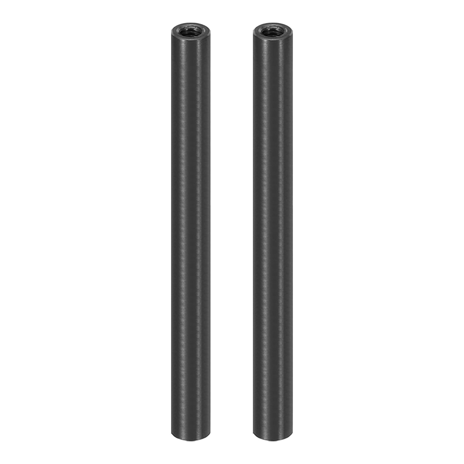 PATIKIL 2pcs M3 Metal Threaded Standoff Spacer Nuts, Round Aluminum Spacers Female Coupling Screws, 1/8" ID x 3/16" OD, Black, (70mm L)