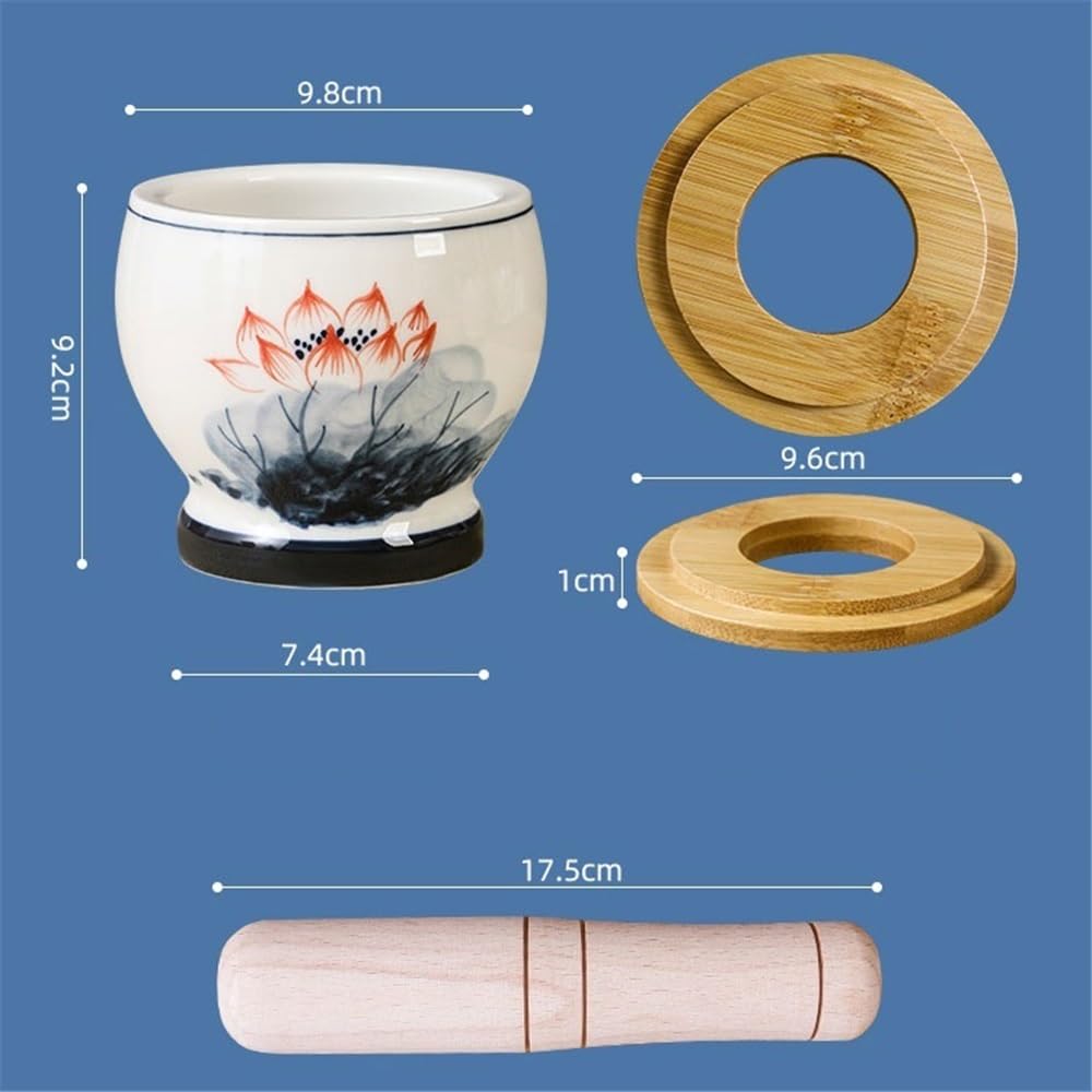 Mörser und Stößel Keramikmühle, Haushaltsmörser und Stößel, Mörser und Stößel-Set, Knoblauchmörser, Gewürzstampfer, manuelle Kräutermühle Pestal & Morter