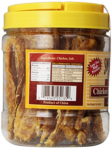 Snack natural para perro tiras de pechuga de pollo 1 libra miniatura 3