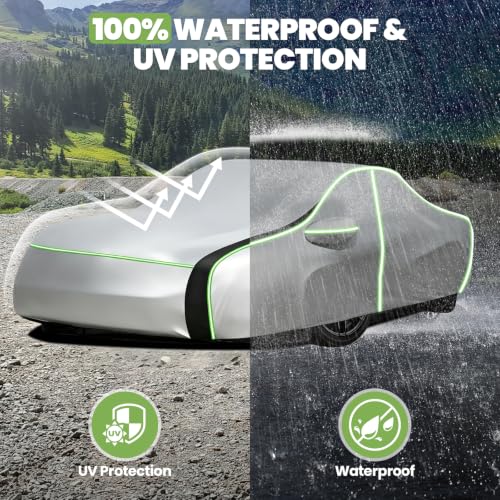 Image of Cartist 420D Car Cover for Chevy Chevrolet Corvette C5 1997-2004, All Weather Car Cover for Corvette Accessories, Full Exterior Cover Rain Waterproof Protector with Zipper & Cotton Lining