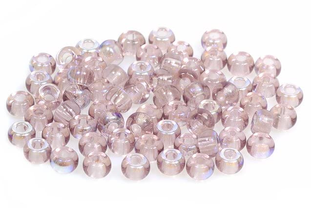 300pcs Pressed Rocailles Glass Seed Beads Preciosa Ornela 2/0, Transparent Light Amethyst 28301 (20010-28301), Bohemia Crystal Glass, Czechia 311 19 001 — image 1
