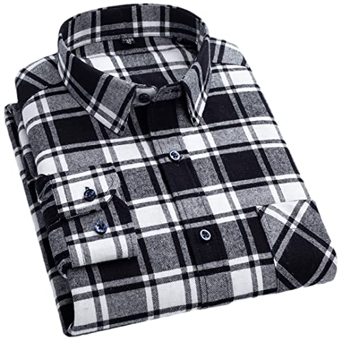 Chemise à carreaux en coton brossé ajustée XXXXXL pour confort d'automne