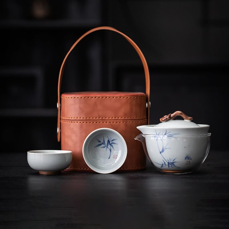 Portable Travel Tea Set One Pot Two Cups with Tea Storage Bag Travel Business Kung Fu Tea Set-picture2