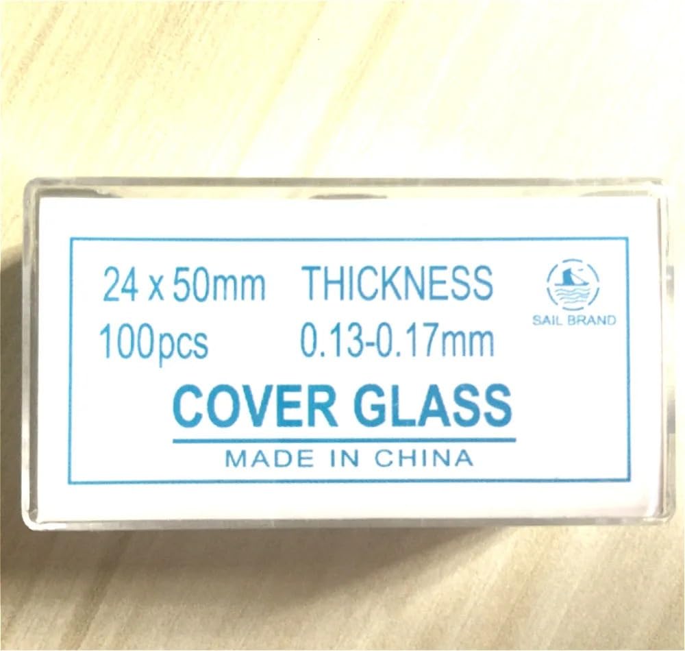Lamelles de microscope carrées 24 x 50 mm et 24 x 60 mm, 100 pièces(24 x 50 mm 100 Pcs)
