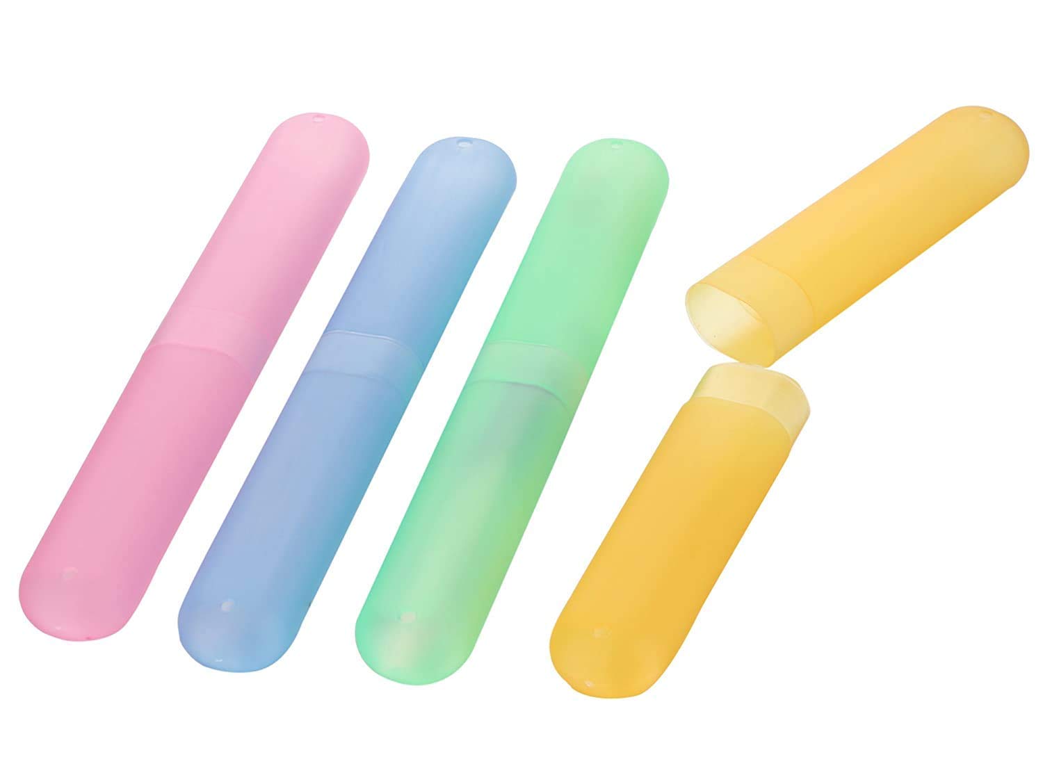 MosQuick® Toothbrush Cover case 4 Pc Plastic Anti-Bacterial Travel Protectors for Oral Care Portable Brush Holder for Bathroom Wall Trip & Travel Multicolor Toothbrush Case Box & Cover Container Set-image-47