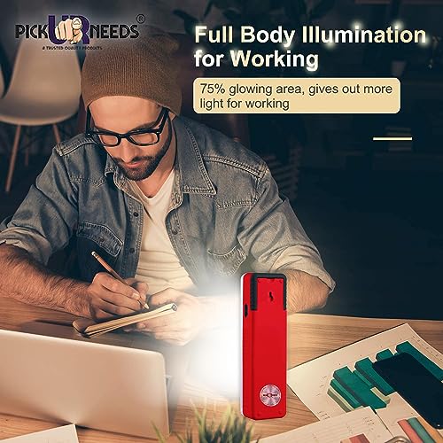 Image of Pick Ur Needs Rechargeable Home Emergency Tube +10 SMD LED Floor Lantern Lamp Light (Dark Red)