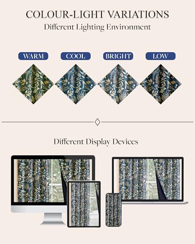 Image of Cloth Fusion Printed 100% Blackout Window Curtains 5 Feet Long Set of 2