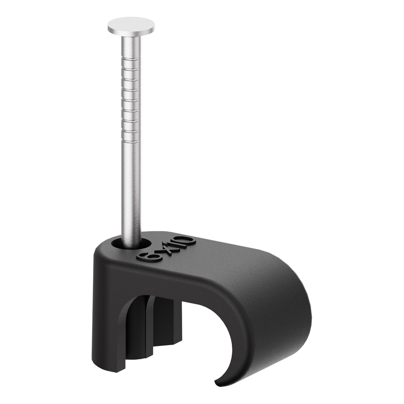 Temolink Kabelschellen, 100 Stück Nagelschellen, 6x10 mm, 304 Edelstahl, Kabelmanagement für Telefon und Ethernetkabel, Stromkabel, Rohr, Schwarz