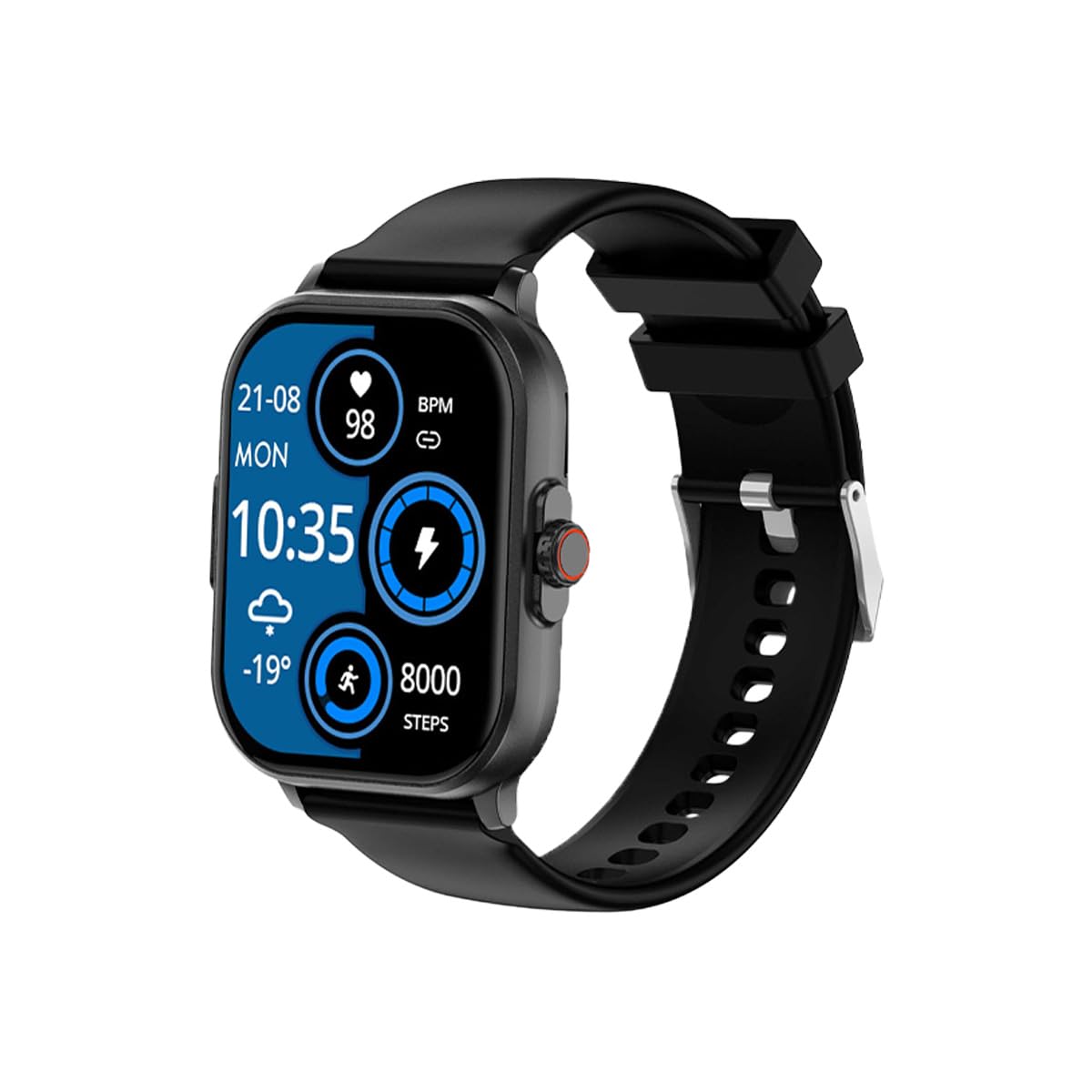 Knauermann Neo (2024) – zegarek zdrowotny Smartwatch – funkcja EKG + HRV – BT Bluetooth – bezdech senny, czarny, normalny, Prostokątny