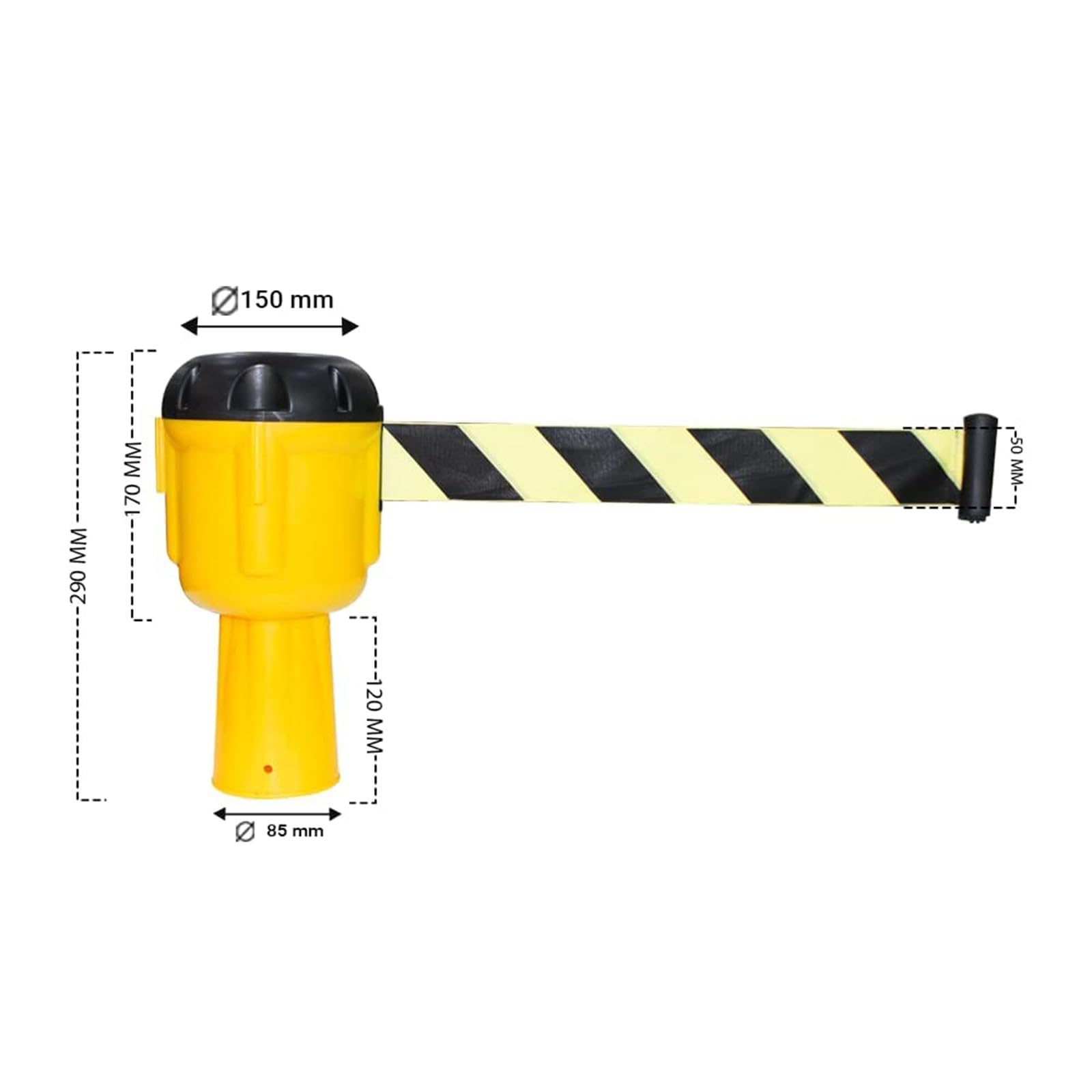 Cordes rétractables pour barrières de File d'attente - Ceinture Extensible de cônes de signalisation pour parkings et Chantiers Routiers - Séparateur de Ligne avec ceintu