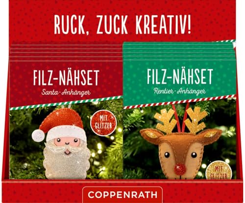 Filz-Nähsets Weihnachts-Anhänger: Santa / Rentier