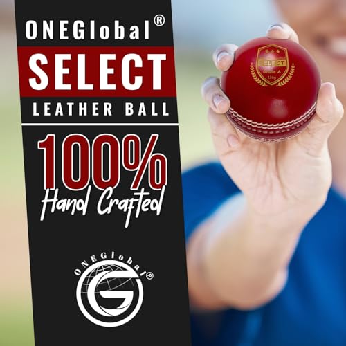 ONEGlobal Select Leather Cricket Ball | 100% Handcrafted, 156g - 5.5oz, 4-Piece Construction | Ideal for T20, Net Practice, Training etc. - Image 4