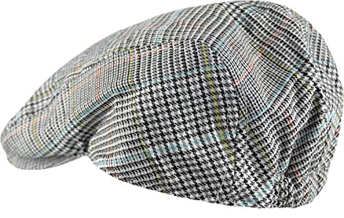 image for Wonderful Fashion Men's Classic Herringbone Tweed Wool Blend Newsboy I