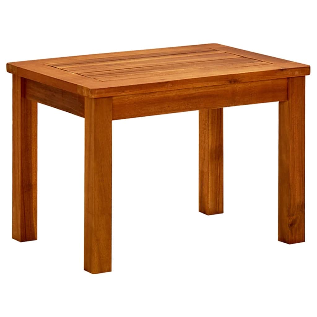 SXZenSpace Garden Coffee Table 50x35x36 cm Solid Acacia Wood Slatted Top Outdoor Patio Bistro Side Weather Resistant Compact for Balcony Terrace Camping Picnic