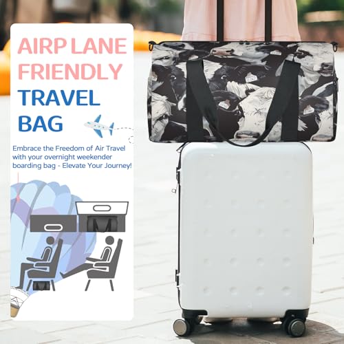 Cute Cows Travel Duffel Bag for Women and Men, Farm Cow Sport Tote Gym Bag Carry on Weekender Overnight Bags3