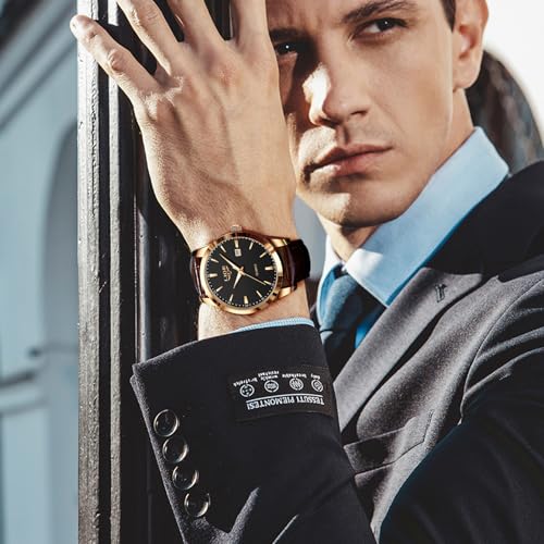 Image of LIGE Fashion Mans Wristwatch Date Luminous Dress Watch for Man Stylish Waterproof Quartz Wrist Watch Stylish Leather Watches for Men