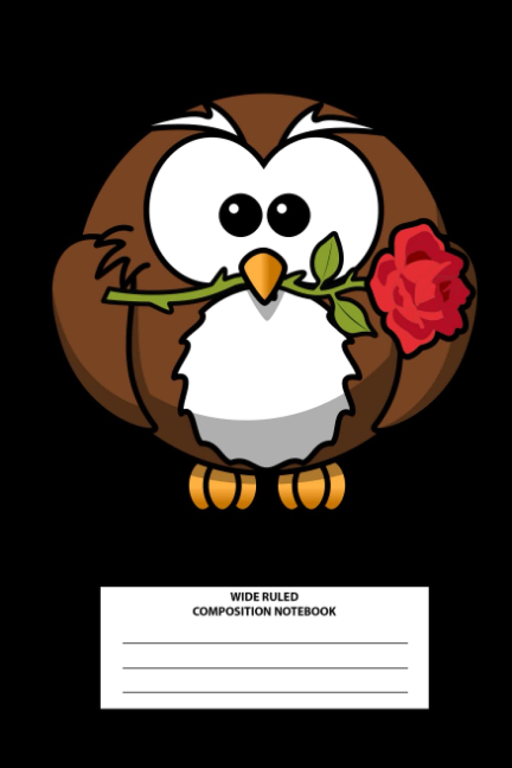 Owl Notebook | Wide Ruled | Composition Notebook | Paperback | 6 x 9 inch 100 pages