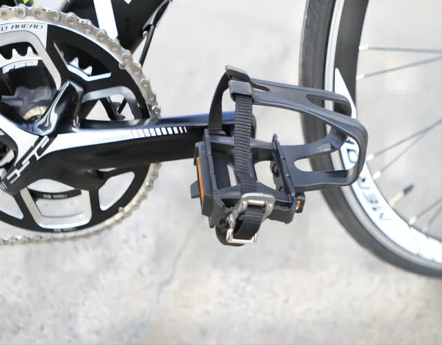 Miniatura 2 de Pedales de bicicleta con clips y correas para ciclismo al aire libre y bicicleta estacionaria de 916 pulgadas de husillo de resinaaleación pedales