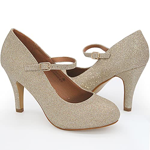 Bella Marie Helena Vintage Retro Mary Jane Round Toe Mid Heels Dress Work Pump4