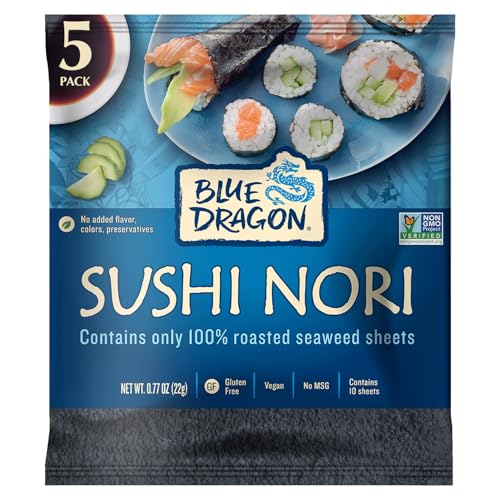 Blue Dragon Sushi Nori - 0.77oz (Pack of 5) -
